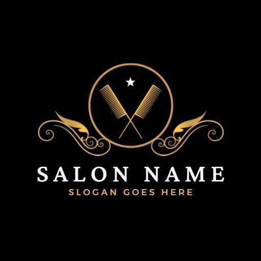 Elegant Black and Gold Design Showcasing Premier Salon Logo Template