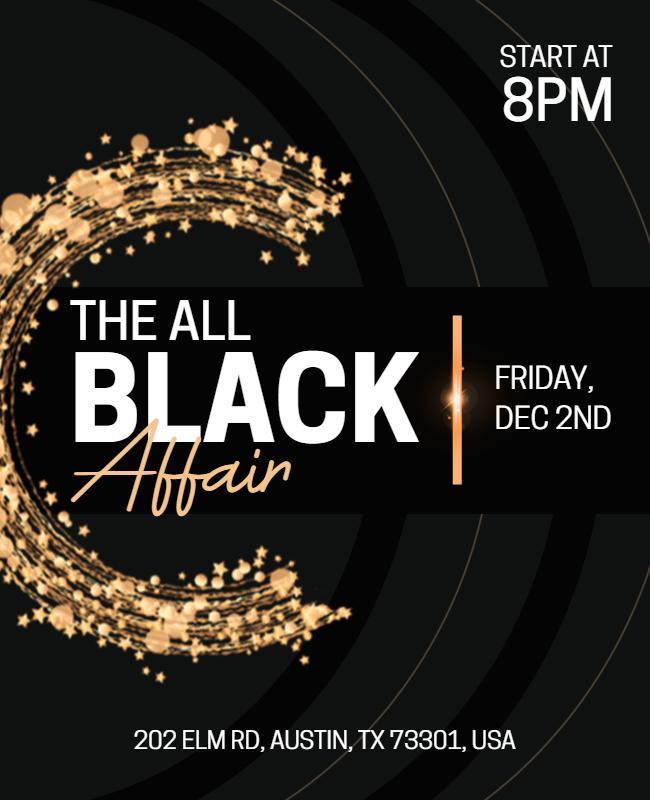 Elegant Black and Gold Formal Gala Event Poster Template