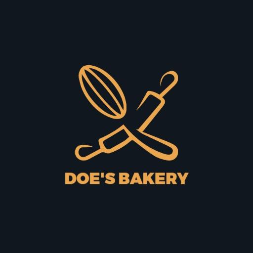 Elegant Black and Gold Icon Representing Bakery Craft Logo Template