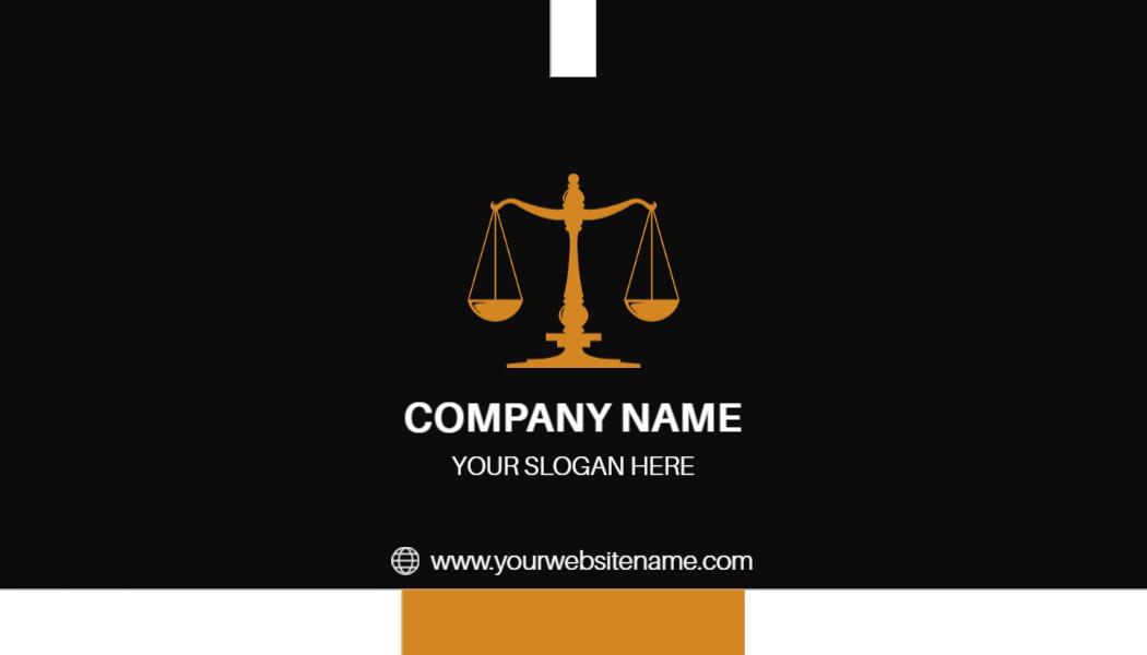 Elegant Black and Gold Lawyer Business Card Template