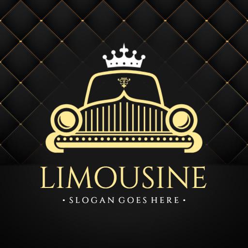 Elegant Black and Gold Limousine Design Representing Luxury Logo Template