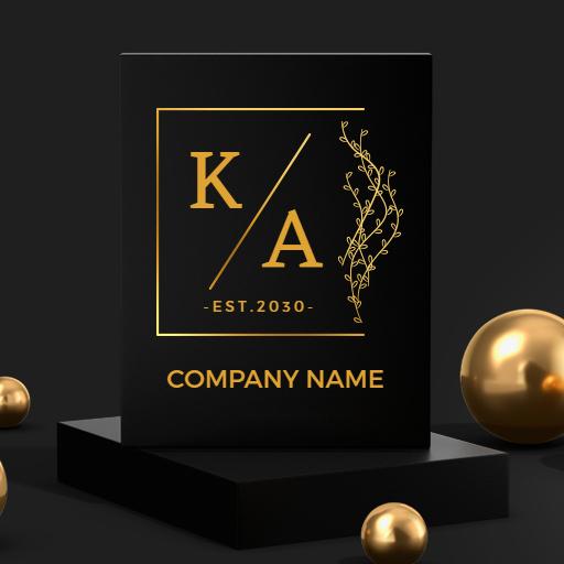 Elegant Black and Gold Mockup Showcasing Luxury Design Logo Template