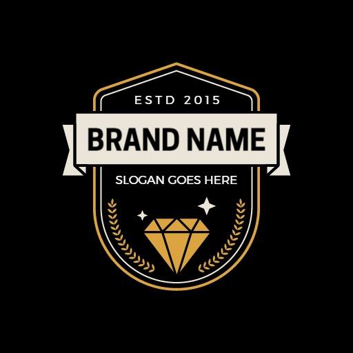 Elegant Black and Gold Vintage Badge Design Logo Template