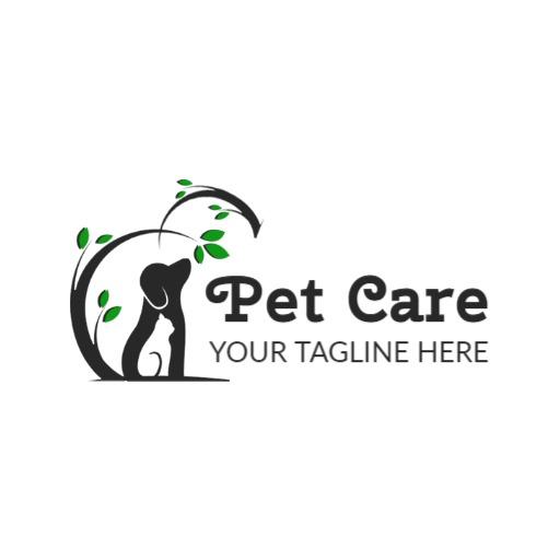 Elegant Black and Green Tree Design for Pet Care Logo Template