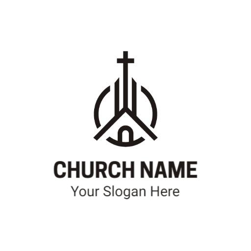 Elegant Black and White Church Logo Representing Faith Community Logo Template
