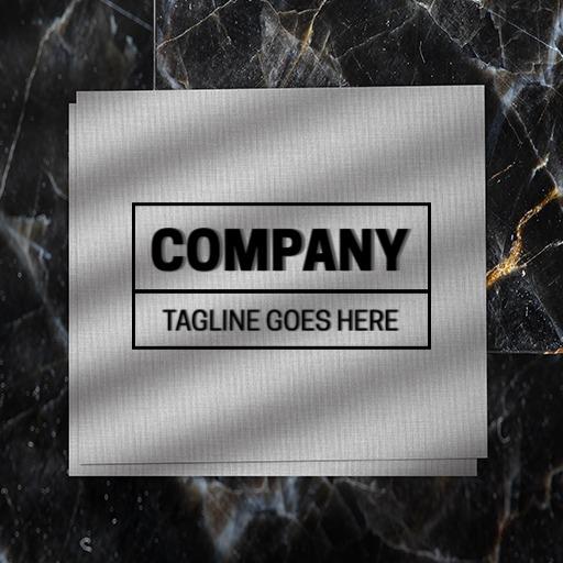 Elegant Black and White Company Branding Mockup Logo Template