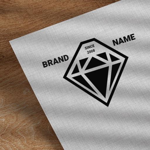 Elegant Black and White Diamond Design for Brand Mockup Logo Template
