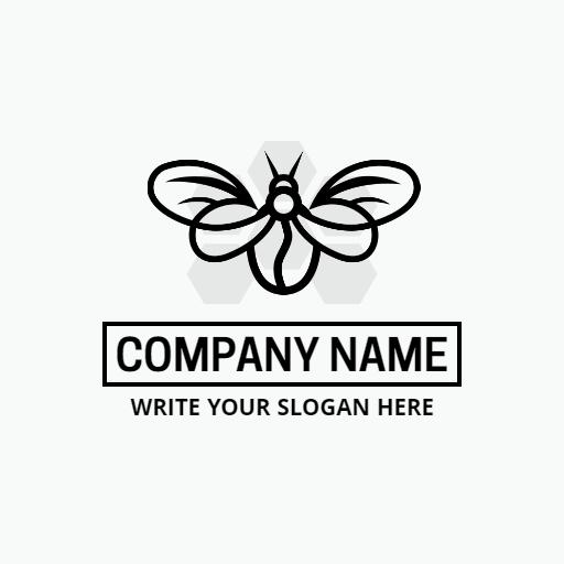 Elegant Black and White Honeybee Design for Branding Logo Template