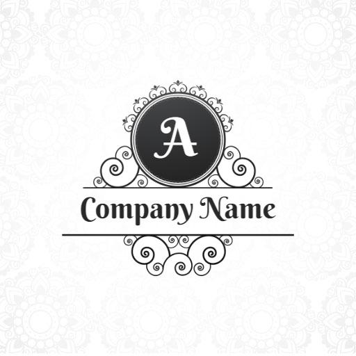 Elegant Black and White Ornamental Design for Company Logo Template