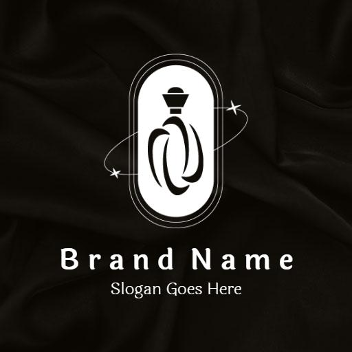 Elegant Black and White Perfume Bottle Design Logo Template