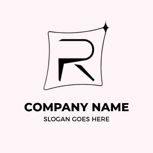 Elegant Black and White R Letter Design for Branding Logo Template