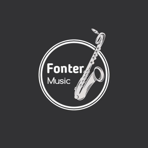 Elegant Black and White Saxophone Design for Band Logo Template