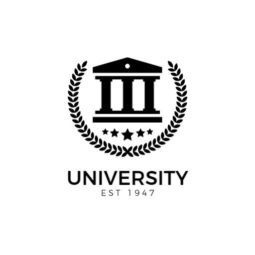 Elegant Black and White University Crest Design Logo Template