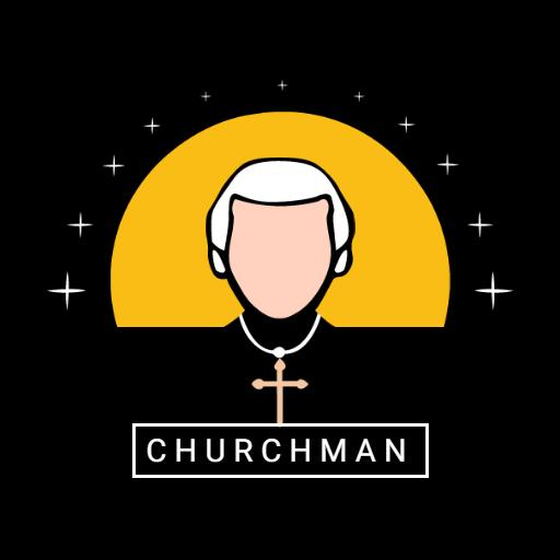 Elegant Black and Yellow Churchman Design Featuring a Cross Logo Template