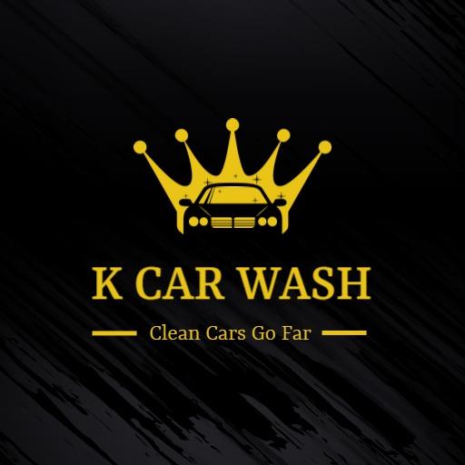 Elegant Black and Yellow Crown Design for Car Wash Logo Template