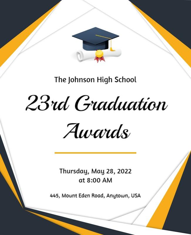 Elegant Black and Yellow Graduation Awards Ceremony Poster Template