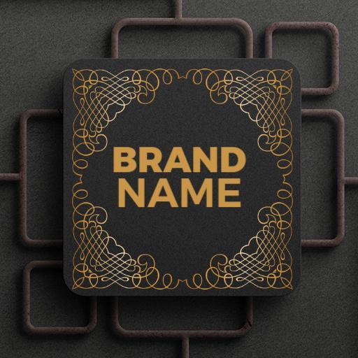 Elegant Black Background with Gold Royal Flourishes Logo Template