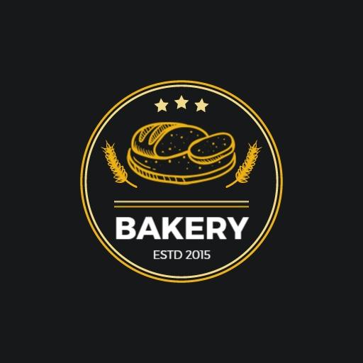 Elegant Black Bakery Logo Featuring Freshly Baked Bread Loaves Logo Template
