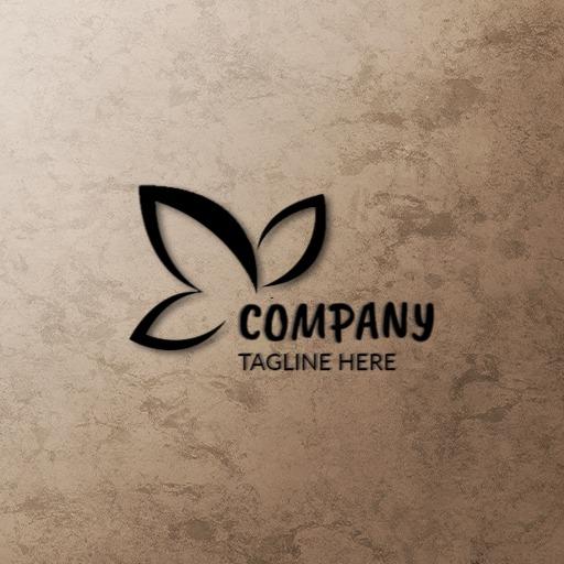 Elegant Black Butterfly Design Representing Business Mockup Logo Template