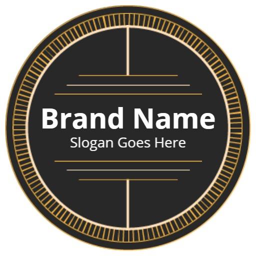 Elegant Black Circle Design Featuring Your Brand Name Logo Template