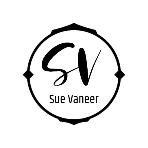 Elegant Black Circle Monogram Featuring Sue Vaneer Logo Template