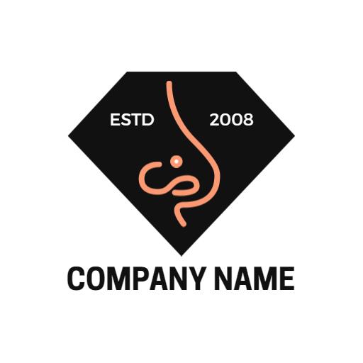 Elegant Black Diamond Design Highlighting Piercing Services Logo Template