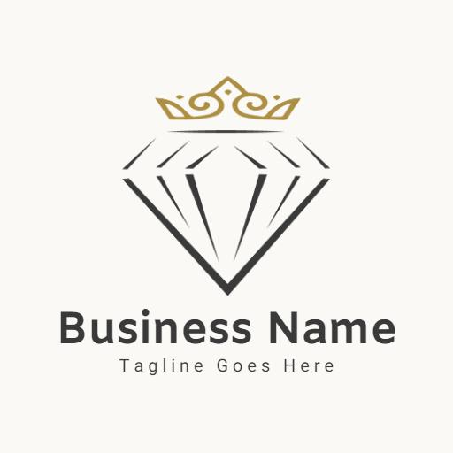 Elegant Black Diamond Logo with a Crown for Your Business Logo Template