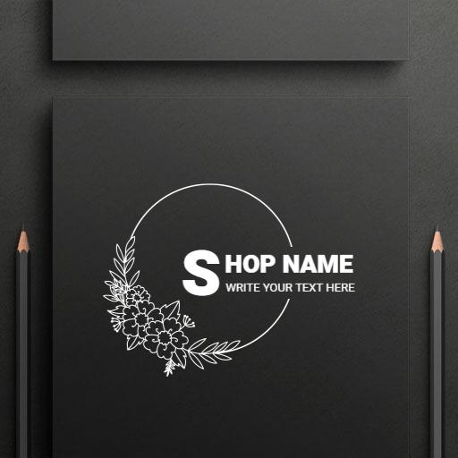 Elegant Black Floral Design for Stylish Mockup Logo Template