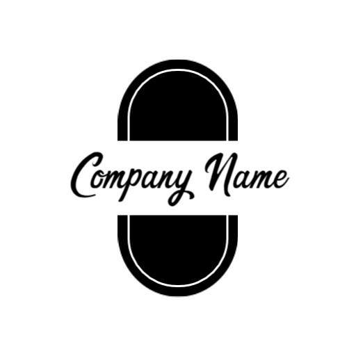 Elegant Black Handwriting Style with Company Name Logo Template
