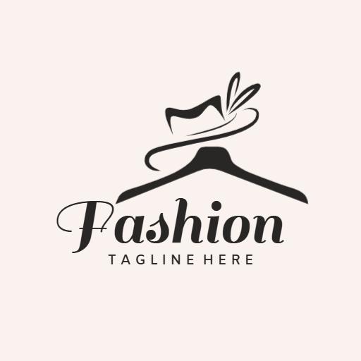 Elegant Black Hat and Hanger Design in Fashion Logo Template