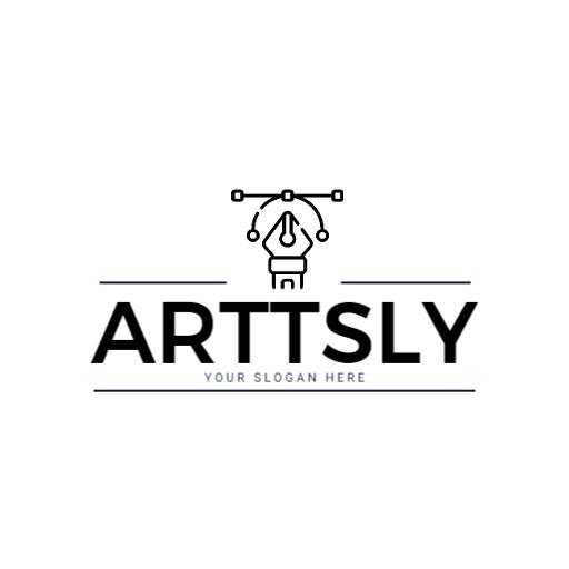 Elegant Black Ink Pen Design Showcasing Artistic Creativity Logo Template