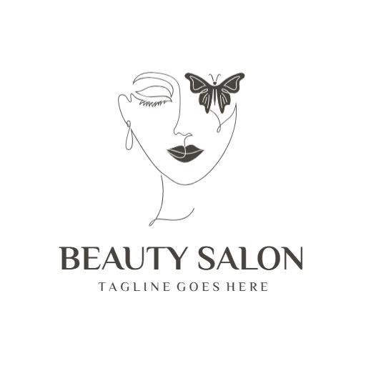 Elegant Black Line Art Face for Modern Beauty Salon Logo Template