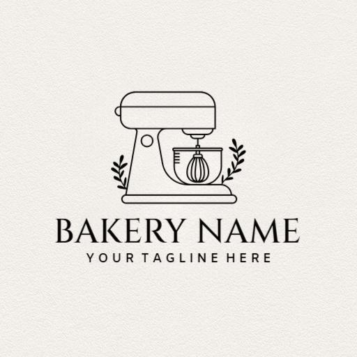 Elegant Black Mixer Design for a Classic Bakery Logo Template