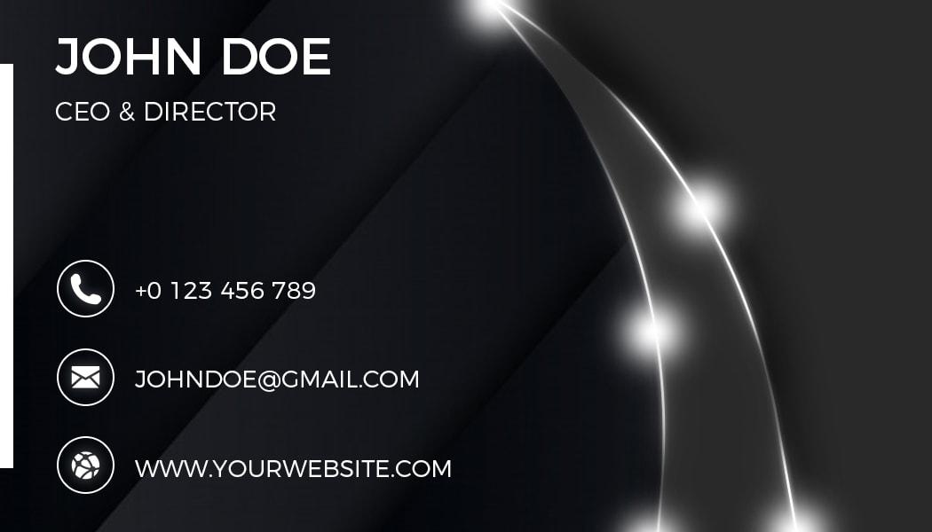 Elegant Black Modern Director Visiting Card Template