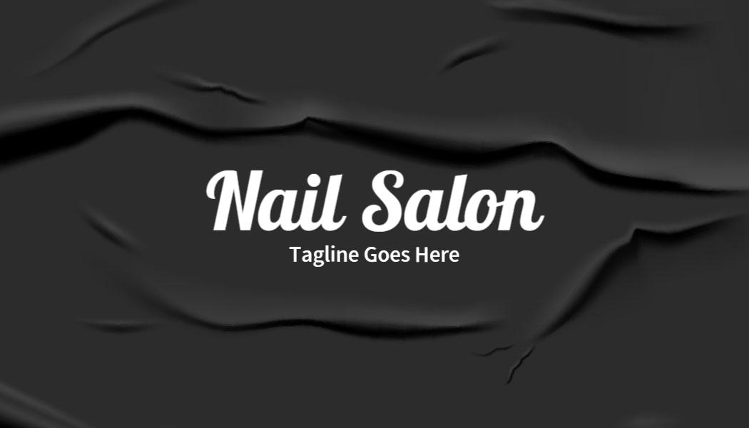 Elegant Black Nail Salon Promotional Business Card Template
