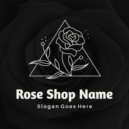 Elegant Black Rose Design Featuring Florist Service Logo Template