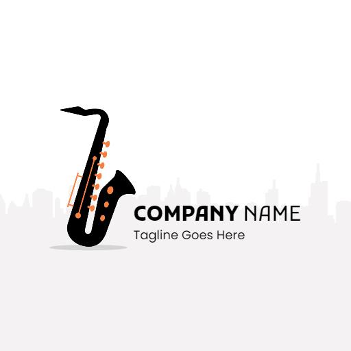 Elegant Black Saxophone Design Celebrating Jazz Music Logo Template