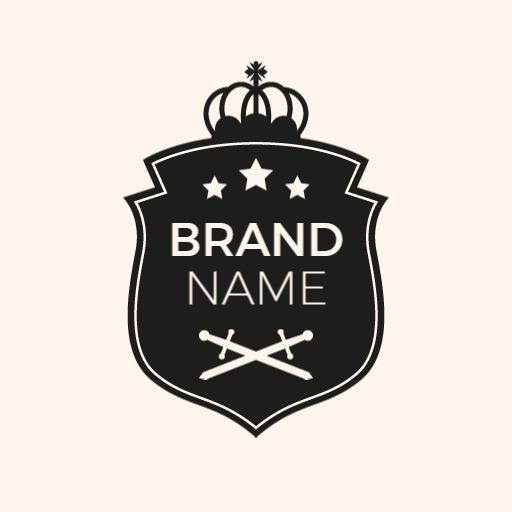 Elegant Black Shield Design Featuring Royal Crown Logo Template