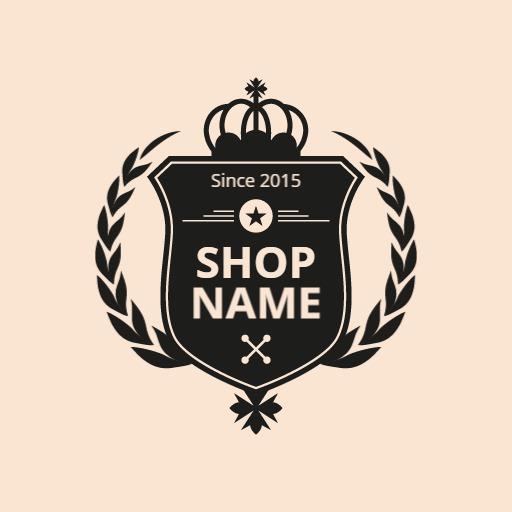 Elegant Black Shield Emblem Design for Your Shop Logo Template