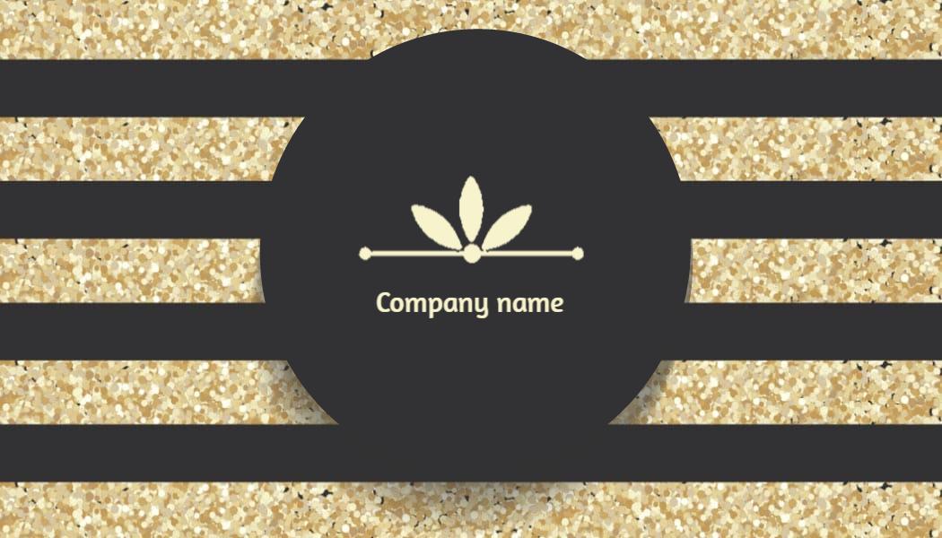 Elegant Black Striped Leaf Design Visiting Card Template