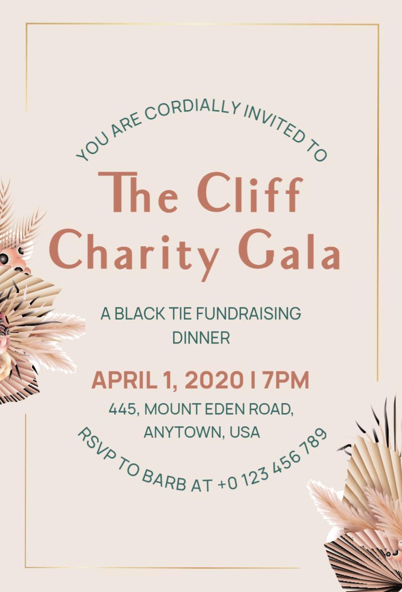 Elegant Black Tie Charity Fundraising Gala Invitation Template
