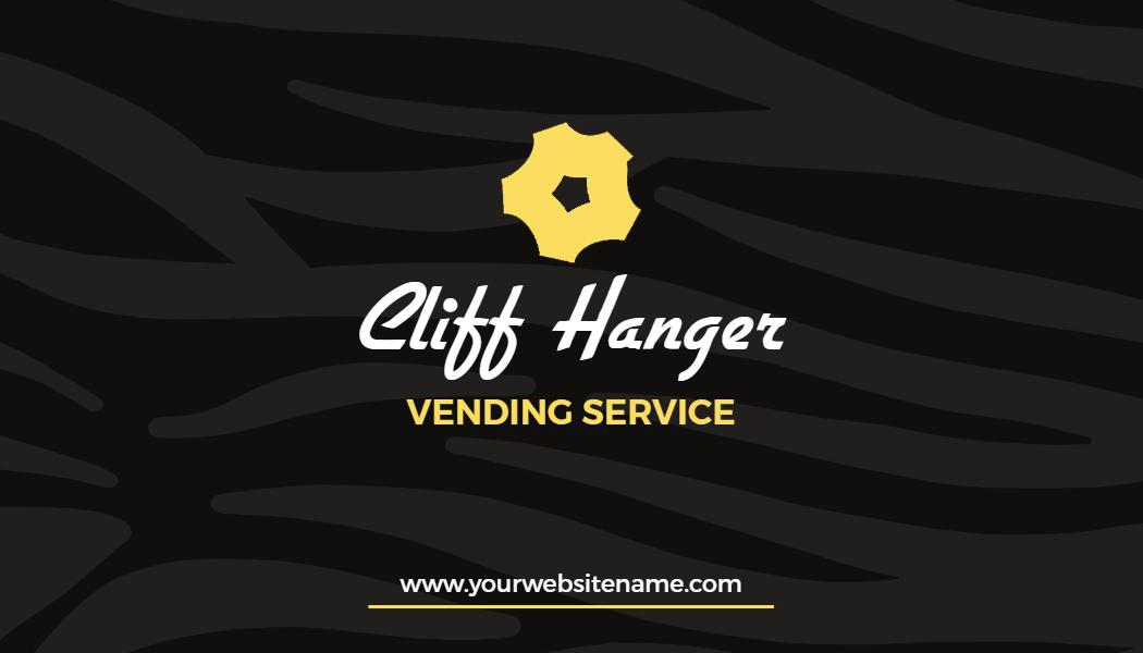 Elegant Black Yellow Vending Service Visiting Card Template
