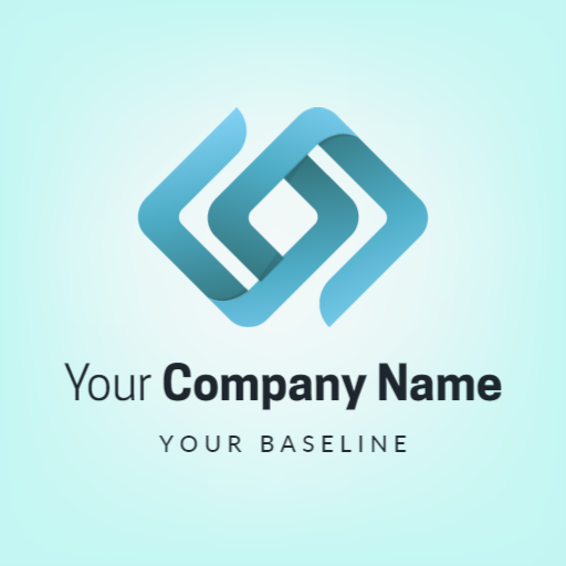 Elegant Blue and Aqua Abstract Design for Company Logo Template