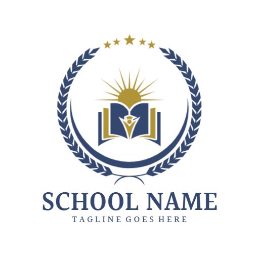 Elegant Blue and Gold Design Symbolizing Academic Excellence Logo Template