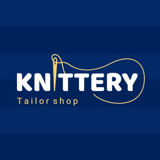 Elegant Blue and Gold Typography Design for Tailoring Logo Template