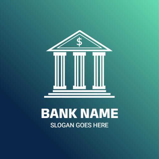 Elegant Blue and Green Banking Institution Structure Logo Template