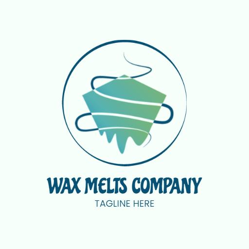 Elegant Blue and Green Design for Wax Melts Company Logo Template