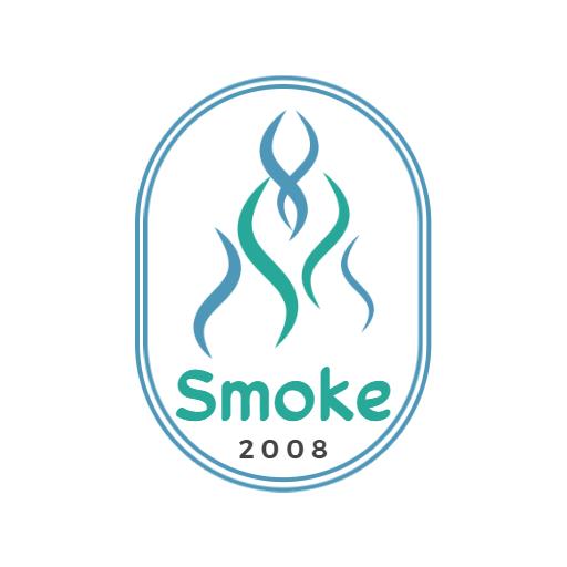Elegant Blue and Green Swirls Representing Smoke Logo Template