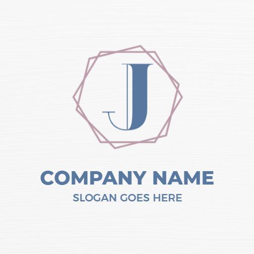 Elegant Blue and Pink Initial J Letter Design Logo Template