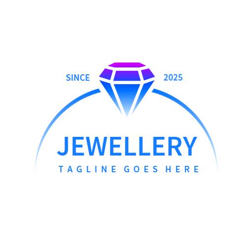 Elegant Blue and Purple Diamond Design for Jewelry Logo Template